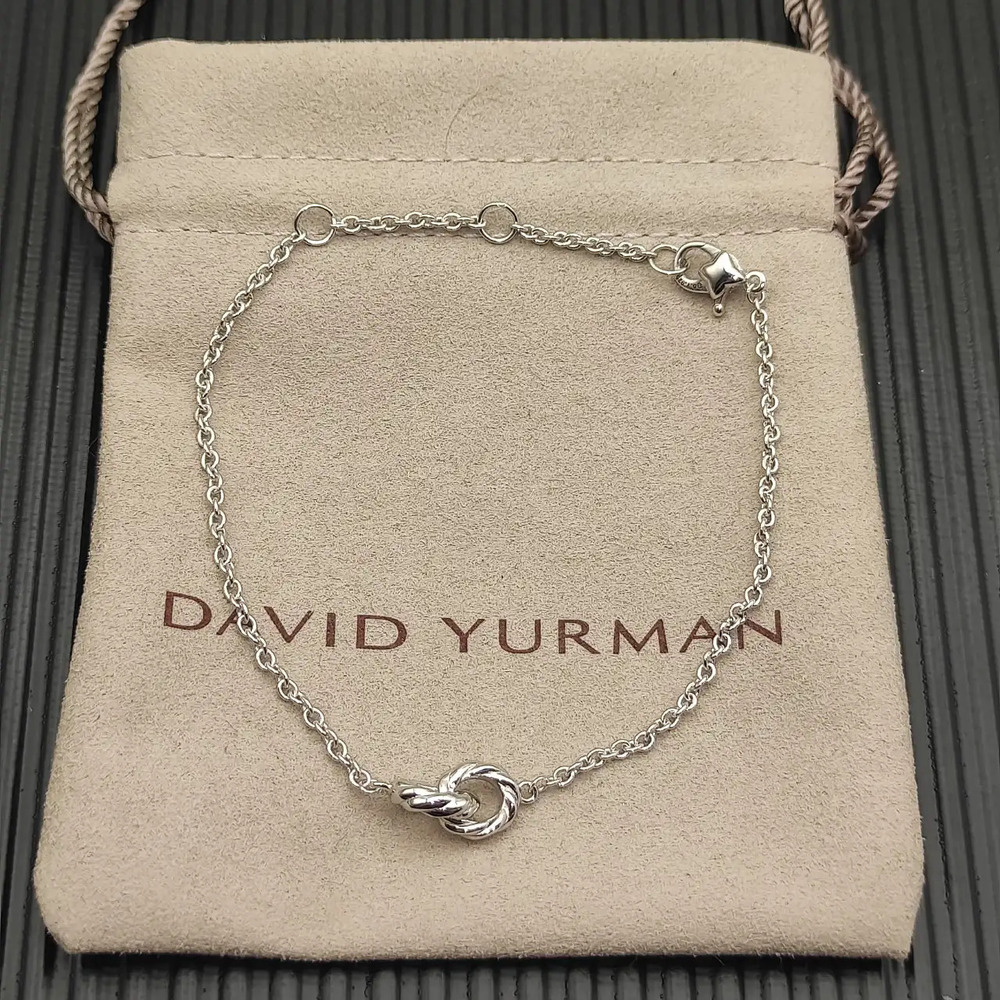 David Yurman Gold Double-Ring Twisted Bracelet